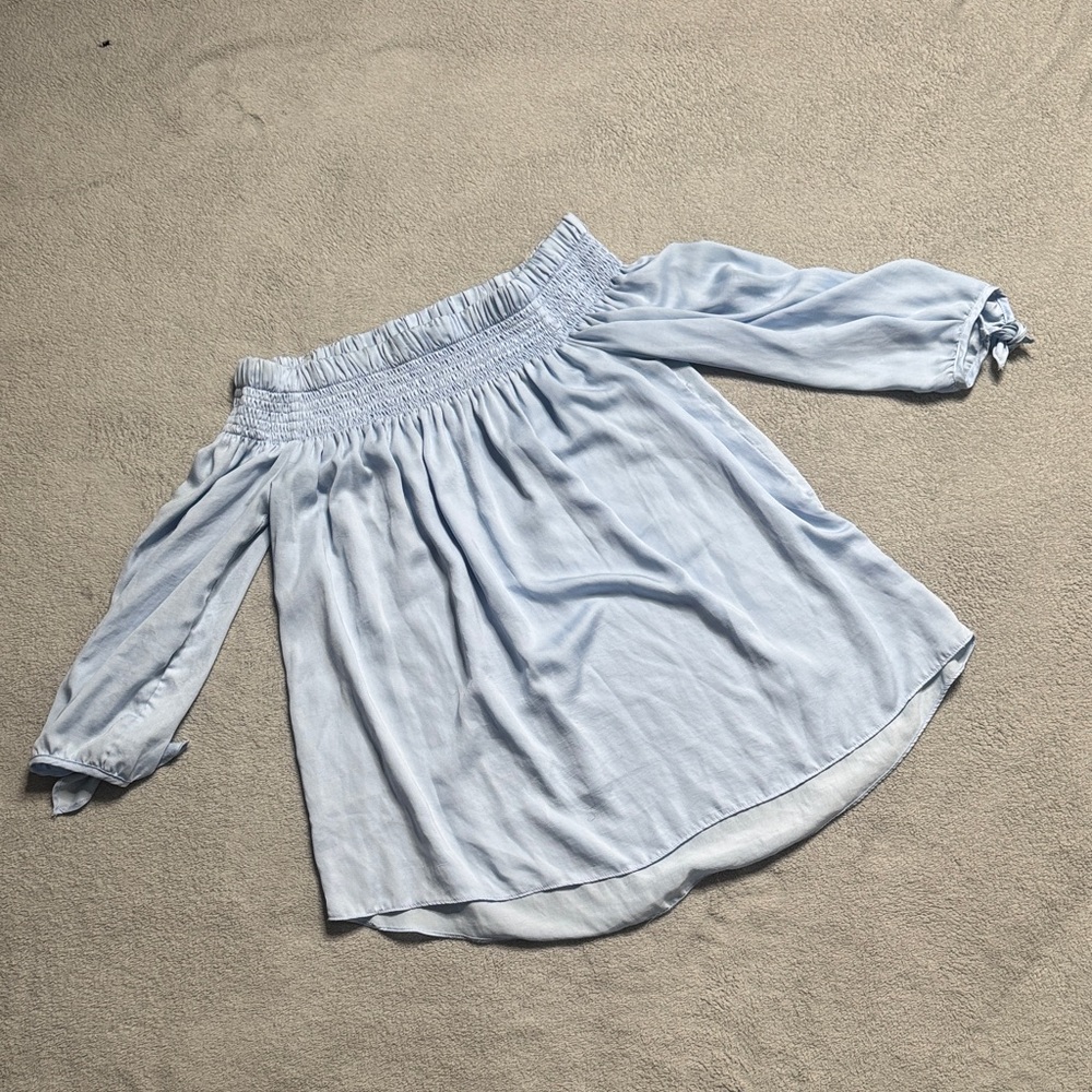 DO+BE Sky Blue Off-Shoulder Blouse
